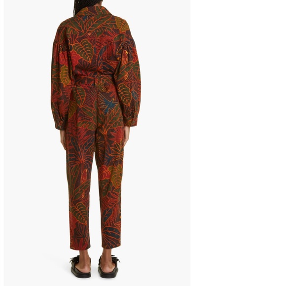 NWT $240 FARM Rio Rainforest Long Sleeve Cotton Jumpsuit in size XS! - Picture 4 of 7